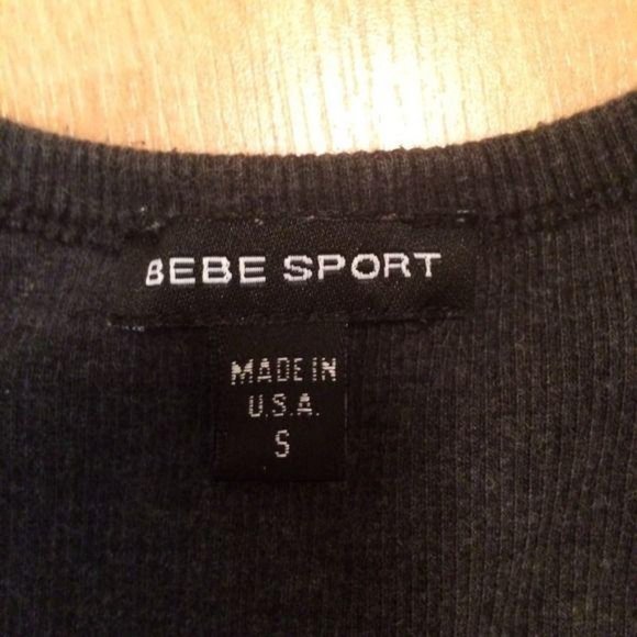 Bebe 90s Vintage Dark Grey Ribbed Tank Top. Size SMALL - Picture 7 of 7